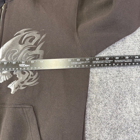 Hot Leathers Skull Flames Zip Up Hoodie Jacket Black Medium biker, gym gothrebel - Picture 15 of 16